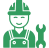 Construction worker icon with wrench