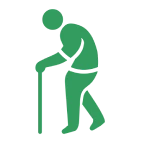 Elderly person with cane icon
