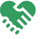 Partnership symbol with green heart